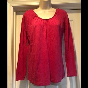 LOFT solid Pink Long Sleeve Top